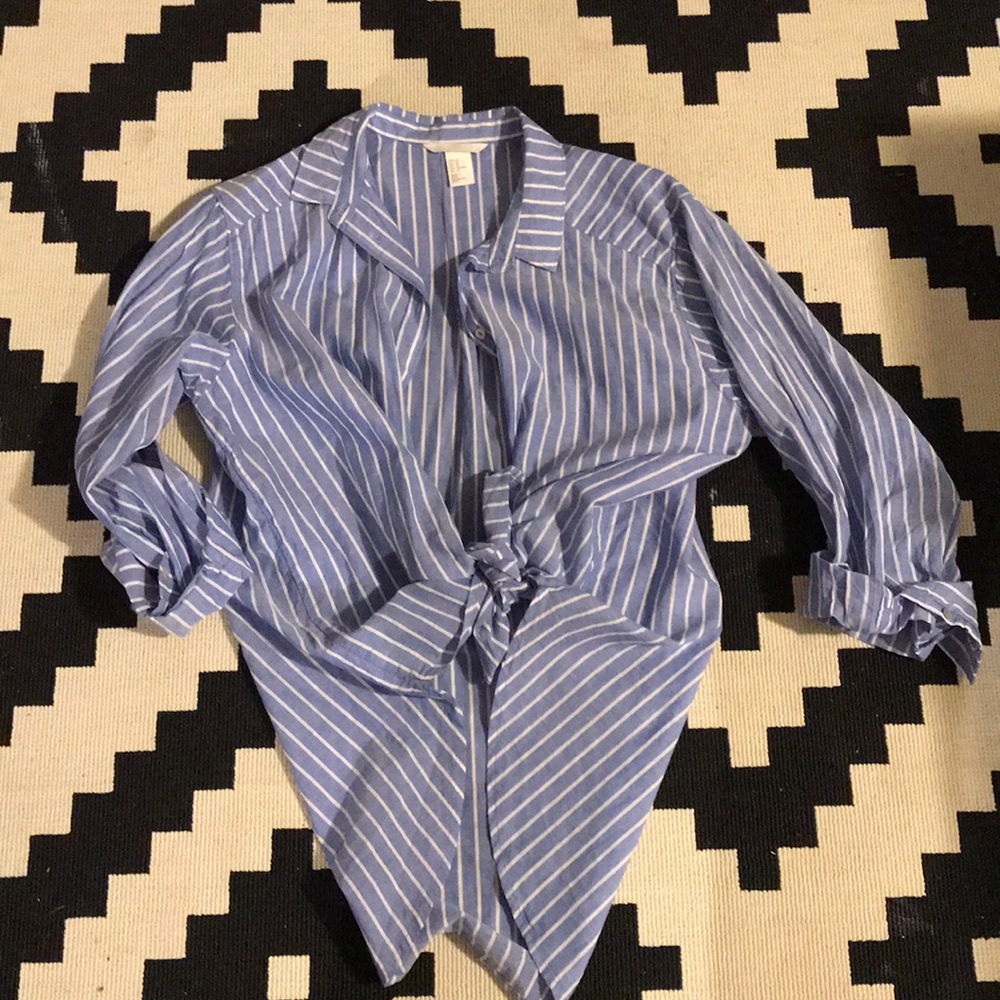 Blue Pinstripe Blouse